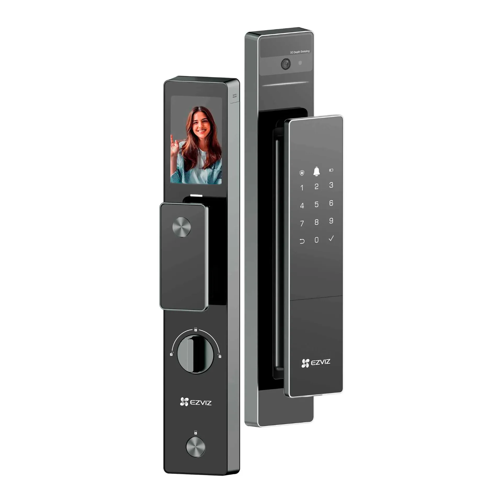 CERRADURA INTELIGENTE EZVIZ SMART FACE ANTIRROBO CON RECONOCIMIENTO FACIAL CS-DL50FVS R100-WBP-GR(O-STD)