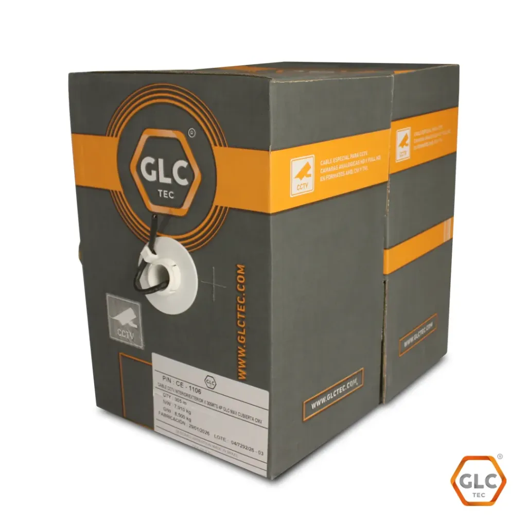 CABLE UTP GLC MAX INTERIOR / EXTERIOR CAT 5E X 305 MT PARA CCTV 100% COBRE