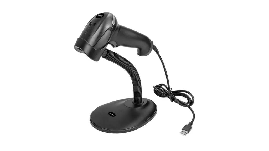 LECTOR DE CÓDIGO DE BARRAS NETMAK CON BASE NM-LC401-S