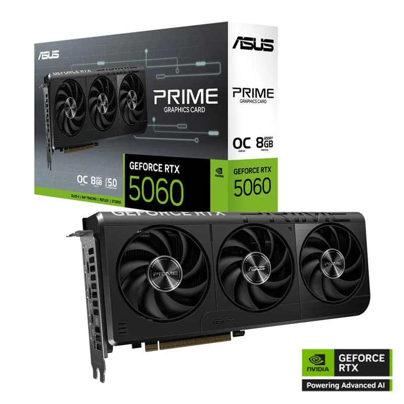 TARJETA GRÁFICA ASUS PRIME OC GEFORCE RTX 5060 GDDR7 PCI-E 8 GB (90YV0N10-M0AA00)