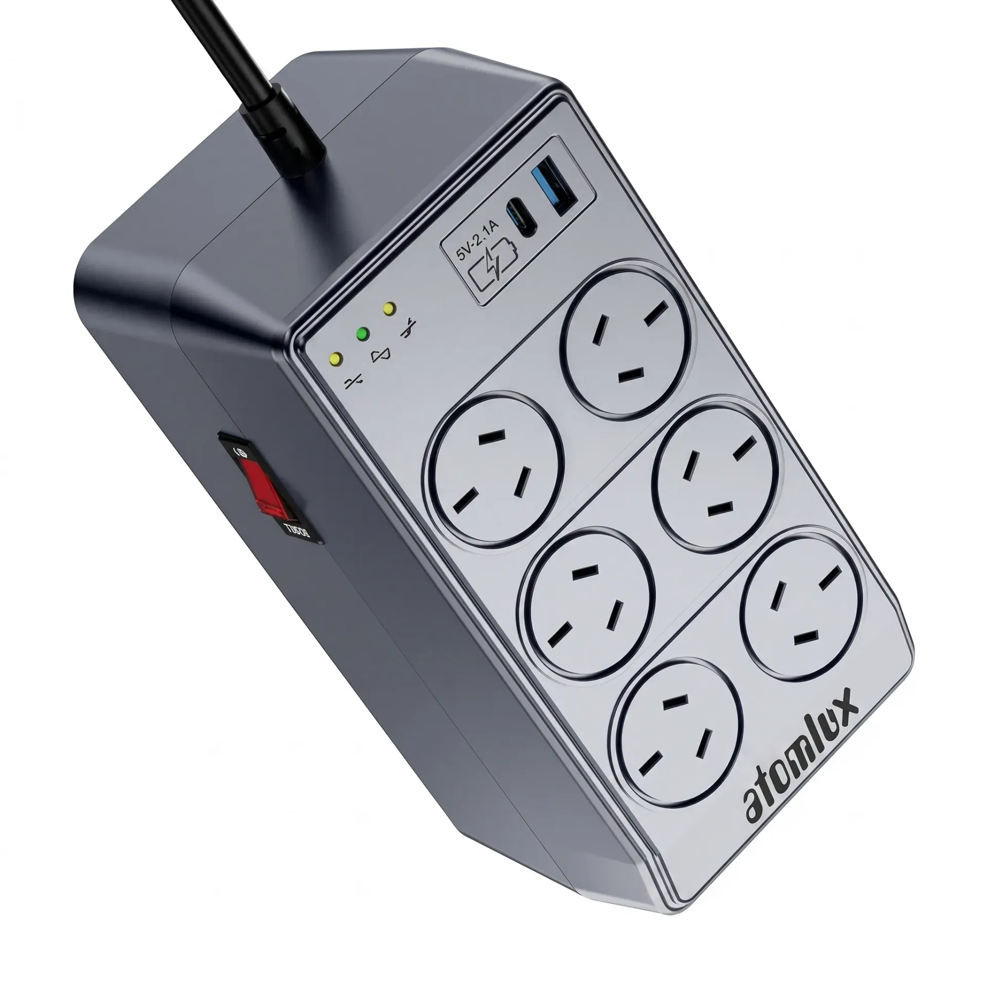 ESTABILIZADOR ATOMLUX 1000VA 6 BOCAS + USB + USB-C + ETHERNET